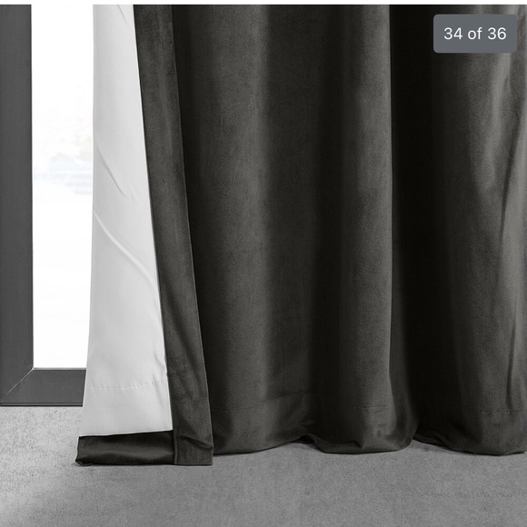 Exclusive Fabrics Signature Blackout Velvet Grommet Curtain Panel - Picture 7 of 10
